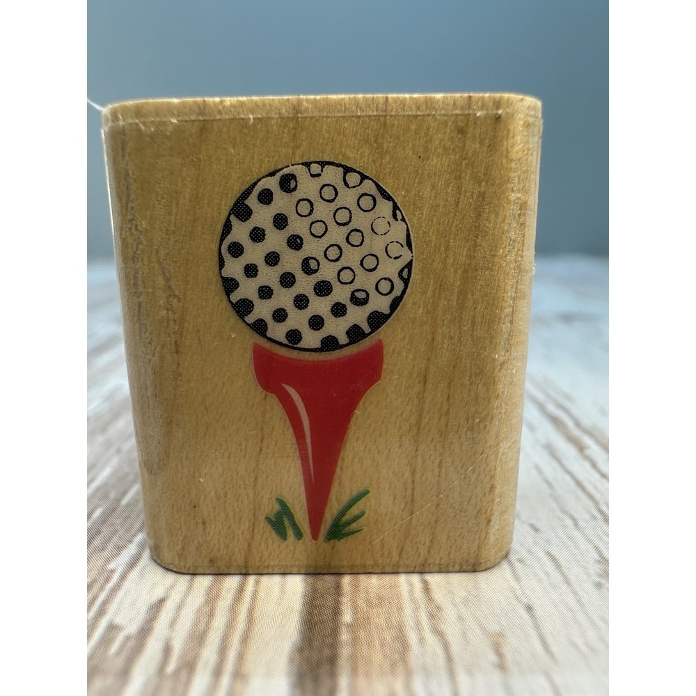 Rubber Stampede Tee Off Golf Ball Rubber Stamp